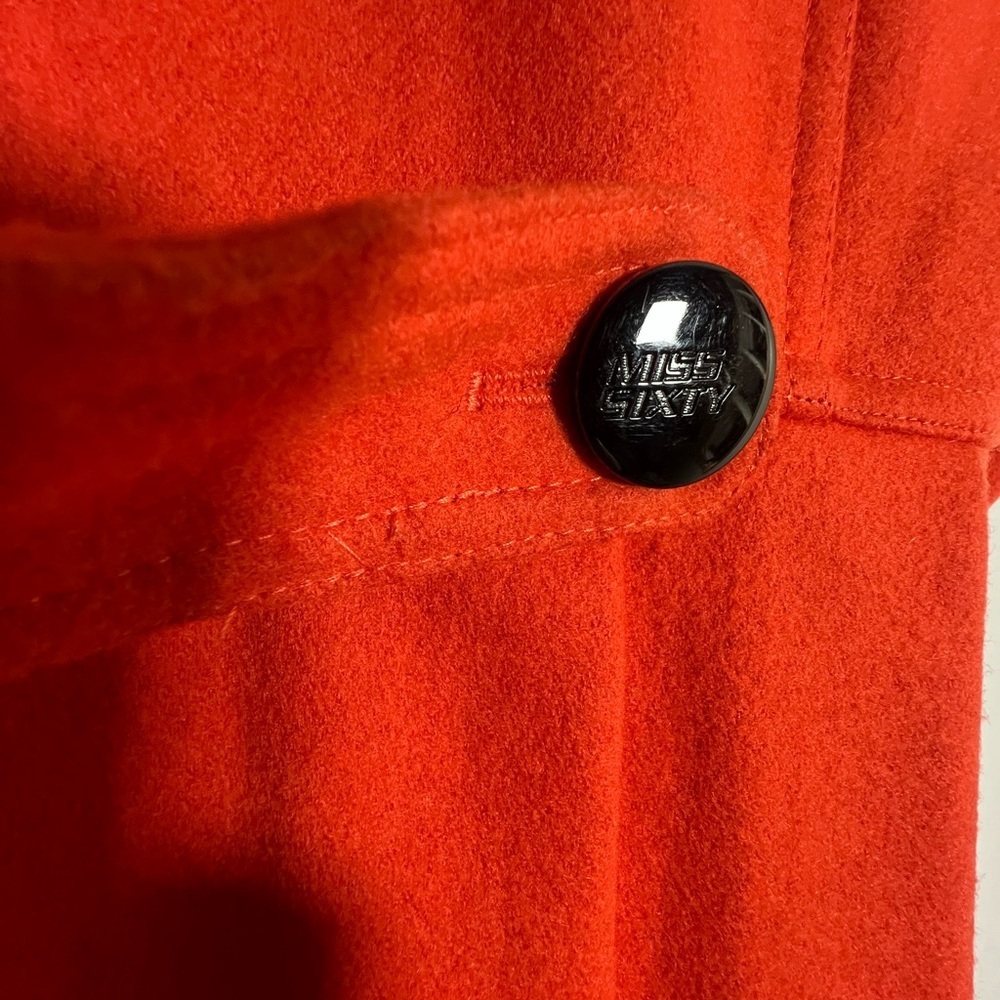 Miss Sixty Vibrant Orange Trench Coat - Vintage Y2K - Size M - Picture 5 of 6